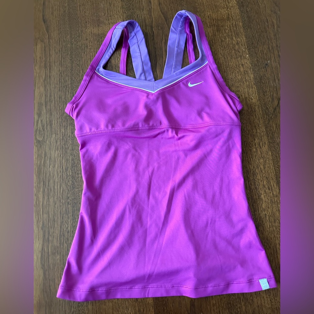 Nike Dri fit tank top with built in bra - purple plum size S